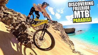 DISCOVERING A FREERIDE MOUNTAIN BIKING PARADISE ON A DESERT ISLAND [upl. by Yemar]