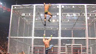 John Cena and Randy Orton brawl on top of the Hell in a Cell Raw Sept 28 2009 [upl. by Connel456]