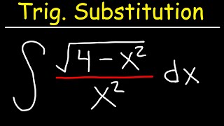 Trigonometric Substitution [upl. by Vinita]