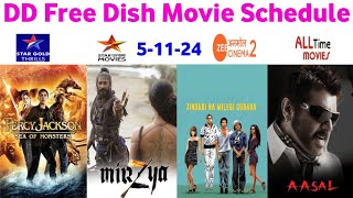 DD Free Dish Hindi Movie Schedule 5 November 2024  DD Free Dish New Update 5 November 2024 [upl. by Lunn]