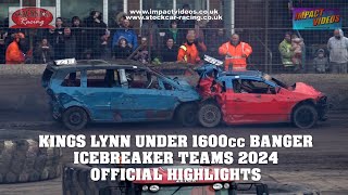 Kings Lynn Under 1600cc Bangers Icebreaker 2024 Highlights Banger Racing Crashes [upl. by Nareik]