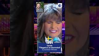 Eurovision 1991 Sweden Carola  quotFångad av en stormvindquot  WINNER  3 WORDS REACTION shorts [upl. by Fawnia]