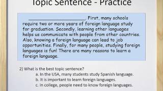 Paragraphs Part II  Topic Sentences [upl. by Toth]