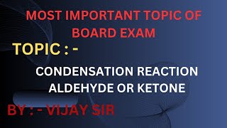 condensation reaction of aldehyde amp ketone at avsonlinestudy by Vijay Pandey [upl. by Loos]