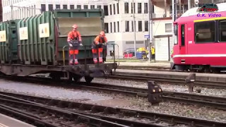 Zugfahrten Rhätische Bahn im Bahnhof Landquart [upl. by Izabel849]