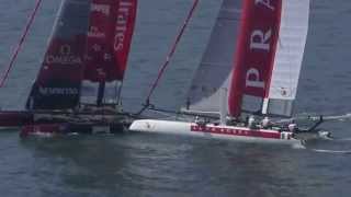 Americas Cup 2013 swear words bestemmie crash Luna Rossa Swordfish Emirates New Zealand April 19 [upl. by Chenay]