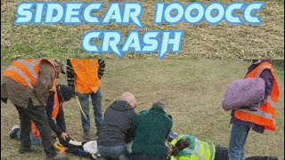 Grasstrack Sidecar 1000cc Crash  😱 [upl. by Lletnahc576]