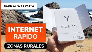 INTERNET  WIFI en ZONAS RURALES 📡☀️ Antena 4G LTE Trabajo Remoto en La Playa  Elsys Amplimax [upl. by Eseerehs]