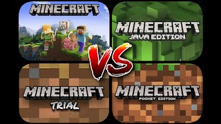 Minecraft Bedrock Multiplayer PS4 VS Minecraft Java PC VS Minecraft Trial VS Minecraft PE [upl. by Lumpkin]