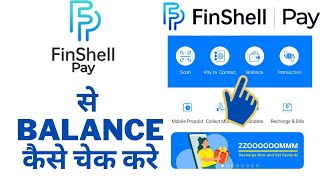 FINSHELL PAY SE BALANCE KAISE CHECK KARE 2022 finshell pay से बैलेंस कैसे चेक करते हैं [upl. by Lenard472]