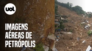 Petrópolis veja imagens aéreas dos estragos causados pelas chuvas [upl. by Dorolisa]