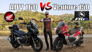 Honda ADV 160 VS FKM Venture 150  Comparison Review [upl. by Nadine]