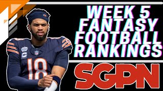 Updated Week 5 Fantasy Football Rankings Top 9 Streaming Options Week 5 NFL [upl. by Milore]