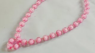 How to make pearl necklace with thread at home 😍 diy damayanthiekanayaka1117 [upl. by Yoreel]