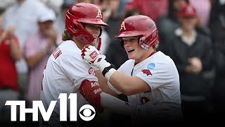 Arkansas baseball reacts to victory over Southeast Missouri State in Fayetteville Regional [upl. by Andre]