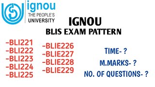 IGNOU BLIS NEW EXAM PATTERN  BLIS Exam pattern  blisstudy [upl. by Youlton]