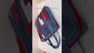 Sewing diy denim suitcase patterns wandeeeasysewing denimsuitcase travelbagdiy jeansbagideas [upl. by Natam702]