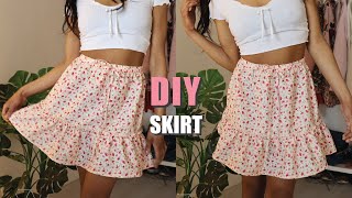 DIY SKIRT  How To Make A Tiered Ruffle Skirt sewing pattern ref [upl. by Selma]