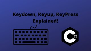 How To Handle Keyboard Events In C  KeyUp KeyDown KeyPress Method Simplified [upl. by Annairda]