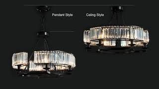 Round Modern Rustic Crystal Chandelier  Sofary Lighting  2 [upl. by Susannah566]