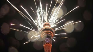 New Zealand welcomes 2024 with fireworks  AFP [upl. by Bettzel974]