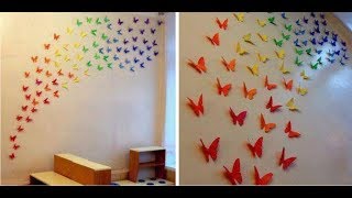 How to make a paper butterflyWall Decor Art [upl. by Reifnnej747]