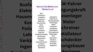 Nennen Sie Wörter zum Thema Beruf deutsch  alltagsdeutsch  germankursbucha1a2  germangrammar [upl. by Ahsinej944]