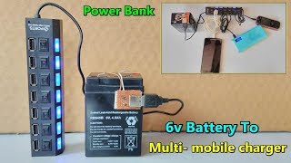 5v USB Multi Mobile charger from 6v Battery  Big Power Bank [upl. by Woodruff32]