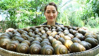 Yummy Snail Green Curry Noodle Powder Cooking  Snail Curry Cooking  Cooking With Sros [upl. by Farmelo]