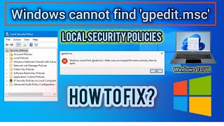 Windows 11 cannot find Gpeditmsc Try these fixes [upl. by Ynatterb514]