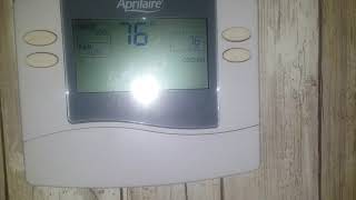 APRILAIRE THERMOSTAT IN COOL MODE VIDEO [upl. by Ardried913]