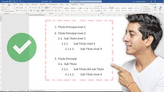 NUMERACIÓN DE TÍTULOS Y SUBTÍTULOS MULTINIVEL EN WORD [upl. by Goar745]