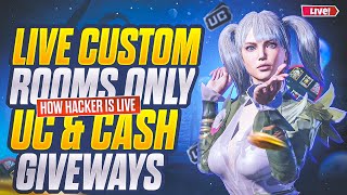 LIVE CUSTOM ROOMS ONLY UC GIVEWAY 🤑  FREE TOURNAMENT PRIZE 500 🤠  HOW HACKER IS LIVE ❣️ [upl. by Ogilvy]