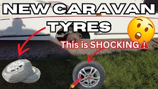 Fitting new tyres to our second hand caravan saved me £100 caravan vlogs [upl. by Nuhsed]