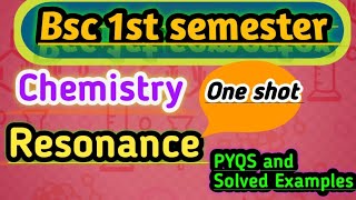 Resonance bsc1stsemester chemistry Resonance Energy Resonating Structures pyqs bscchemistry [upl. by Eirret]