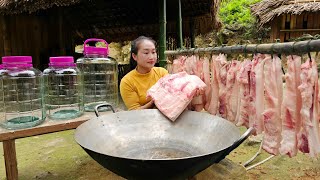 PORK OIL FRY  COOKING OIL From Pork Fat  Preliminary recipe amp Preserving 365 Days  Ly Thi Tam [upl. by Tonya]