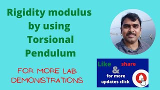 Torsional pendulum experimentdetermination of rigidity modulusRigidity modulus [upl. by Florio]