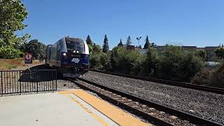 Amtrak Capitol Corridor 729 at Fremont Station with CDTX 2107 SC44 and 6963 Cab Car amtrak [upl. by Brindell287]