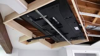 Ultimate Home Theater Ceiling Mounted TV DIY [upl. by Ahsinek]