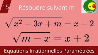 Équations Irrationnelles Paramétrées 1S [upl. by Ativ]