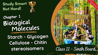 Starch Glycogen Cellulose Chitin Stereoisomers  Chapter 1  Sindh Board  Biology  Class 11 [upl. by Sudderth580]