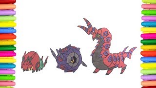 Pokemon Coloring Pages  Venipede Whirlipede and Scolipede [upl. by Llednyl397]