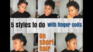 FINGER COILS  STYLES FOR SHORT NATURAL HAIR [upl. by Yticilef]