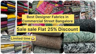 Best Designer Fabrics in Commercial Street Bangalore  Street Shopping  Khushbu Shetty [upl. by Sara-Ann]