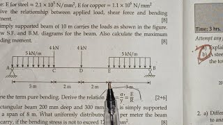 Mechanics Of Structure 4ThSem Diploma in civil engineering SF amp BM diagram numerical [upl. by Encratis]