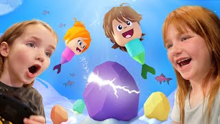 HATCHiNG MERBABiES in ROBLOX Adley and Niko play baby hide n seek  Mermaid Eggs on pirate island [upl. by Dnalel]