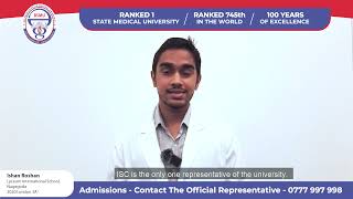 👩‍⚕️🧑‍⚕️Student testimonials  Ishan Roshan  Lyceum International School 2020 London ALs  3A [upl. by Ahsemrac]