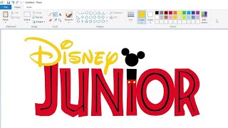 How to draw Disney Junior logo in Jurassic Park style using MS Paint  How to draw on your computer [upl. by Eivla274]