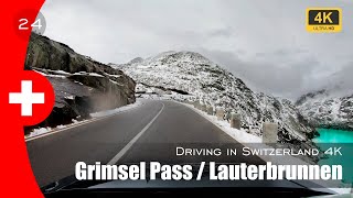 🇨🇭 Driving in Switzerland 4K  Grimsel Pass  Lauterbrunnen valley [upl. by Ahsinar]