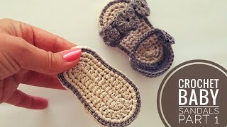 Crochet baby sandals tutorial  03 months [upl. by Frederick458]